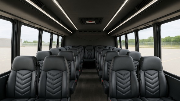 Interior of Charter Bus Company Chicopee's 18 Passenger Minibus in Chicopee
