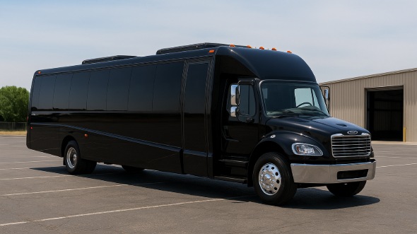 Exterior of Charter Bus Company Chicopee's 28 Passenger Mini bus in Chicopee