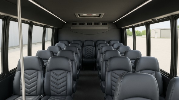 Interior of Charter Bus Company Chicopee's 28 Passenger Mini bus in Chicopee