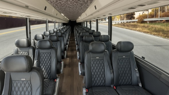 Interior of Charter Bus Company Chicopee's 35 Passenger Minibus in Chicopee