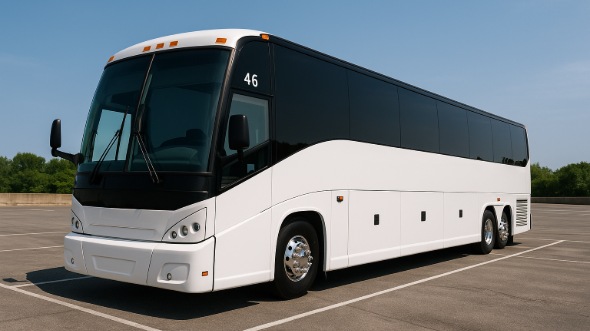 Exterior of Charter Bus Company Chicopee's 50 Passenger Charter Bus in Chicopee