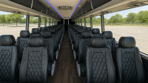 Interior of Charter Bus Company Worcester's 50 Passenger Charter Bus in Worcester