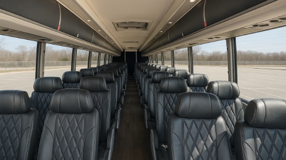 Interior of Charter Bus Company Chicopee's 54 Passenger Charter Bus in Chicopee