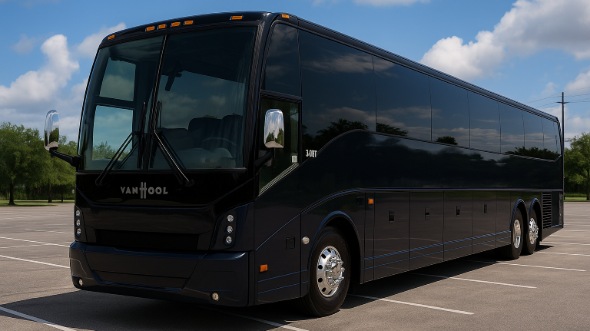 Exterior of Charter Bus Company Chicopee's 55 Passenger Charter Bus in Chicopee
