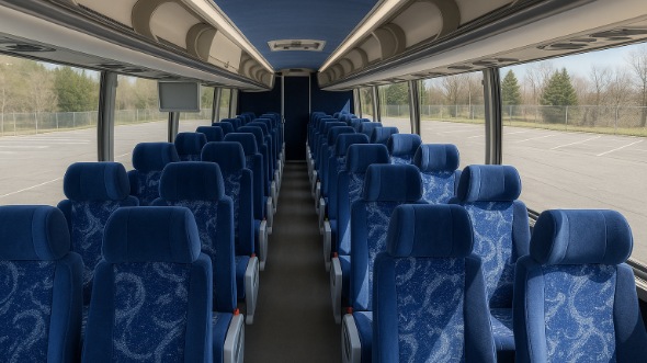 Interior of Charter Bus Company Chicopee's 55 Passenger Charter Bus in Chicopee