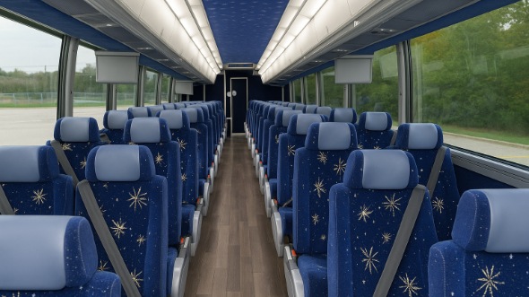 chicopee 50 passenger charter bus inside