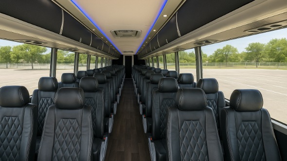 chicopee 54 passenger charter bus inside