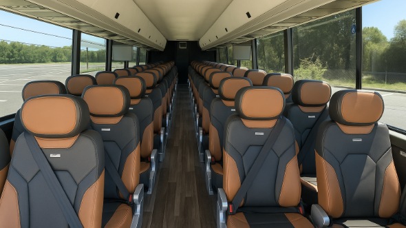 chicopee 55 passenger charter bus inside
