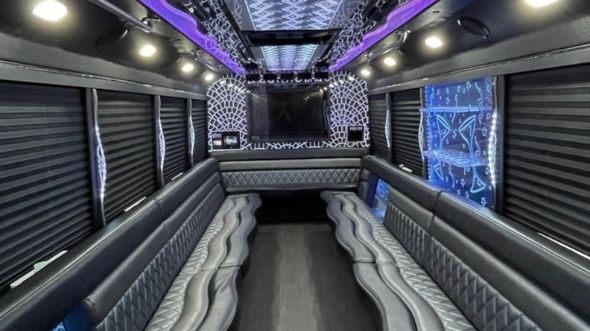 Interior of Charter Bus Company Chicopee's Party Bus in Chicopee