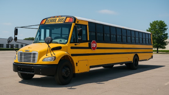 Exterior of Charter Bus Company Chicopee's School Bus in Chicopee