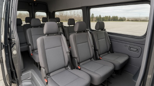 Interior of Charter Bus Company Chicopee's Sprinter Van Rental With Driver in Chicopee